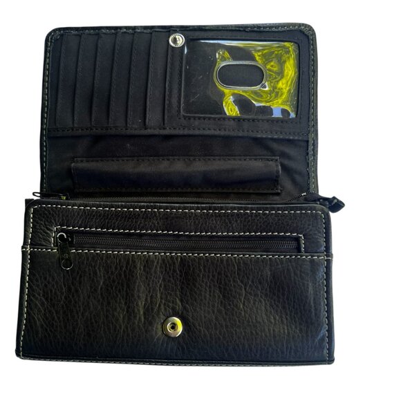 Fossil Black Leather Tri-Fold Wallet - Picture 3 of 12